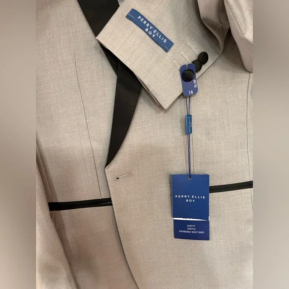 Perry Ellis Kids Tuxedo in Grey and Black